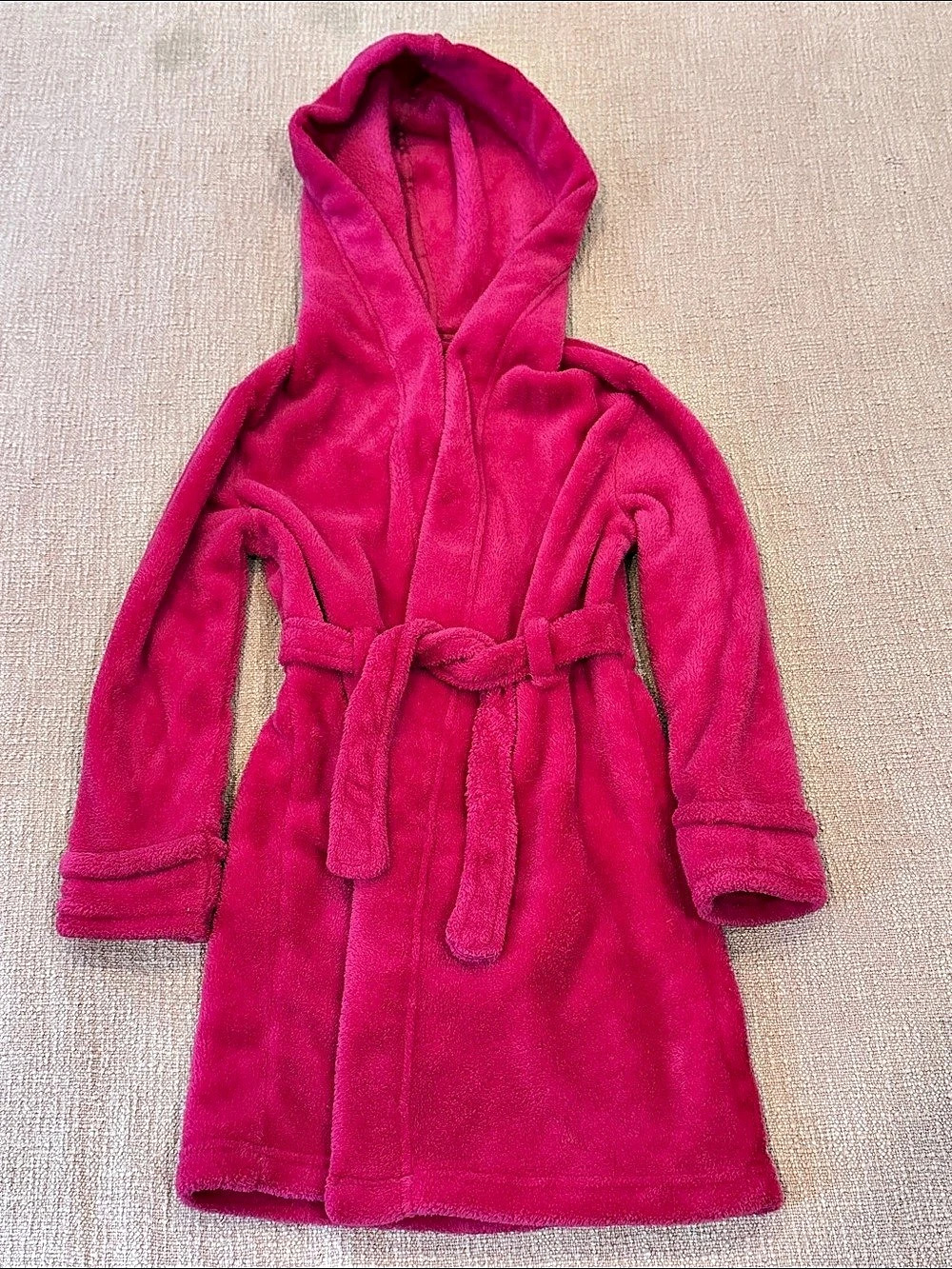 Plush Hooded Robe Girls Pink Size 6X
